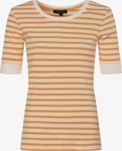 Marie Lund T-shirts Shirt Dames Ecru / Oranje