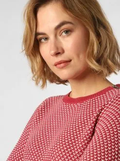 Marie Lund Fijngebreide Truien Trui Dames Cranberry / Wit -Marie Lund Verkoop 107c4e327da096076ad744bac9cfccef