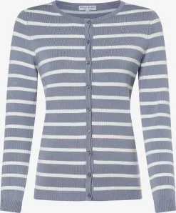 Marie Lund Vesten Gebreid Vest Dames Lichtblauw / Wit