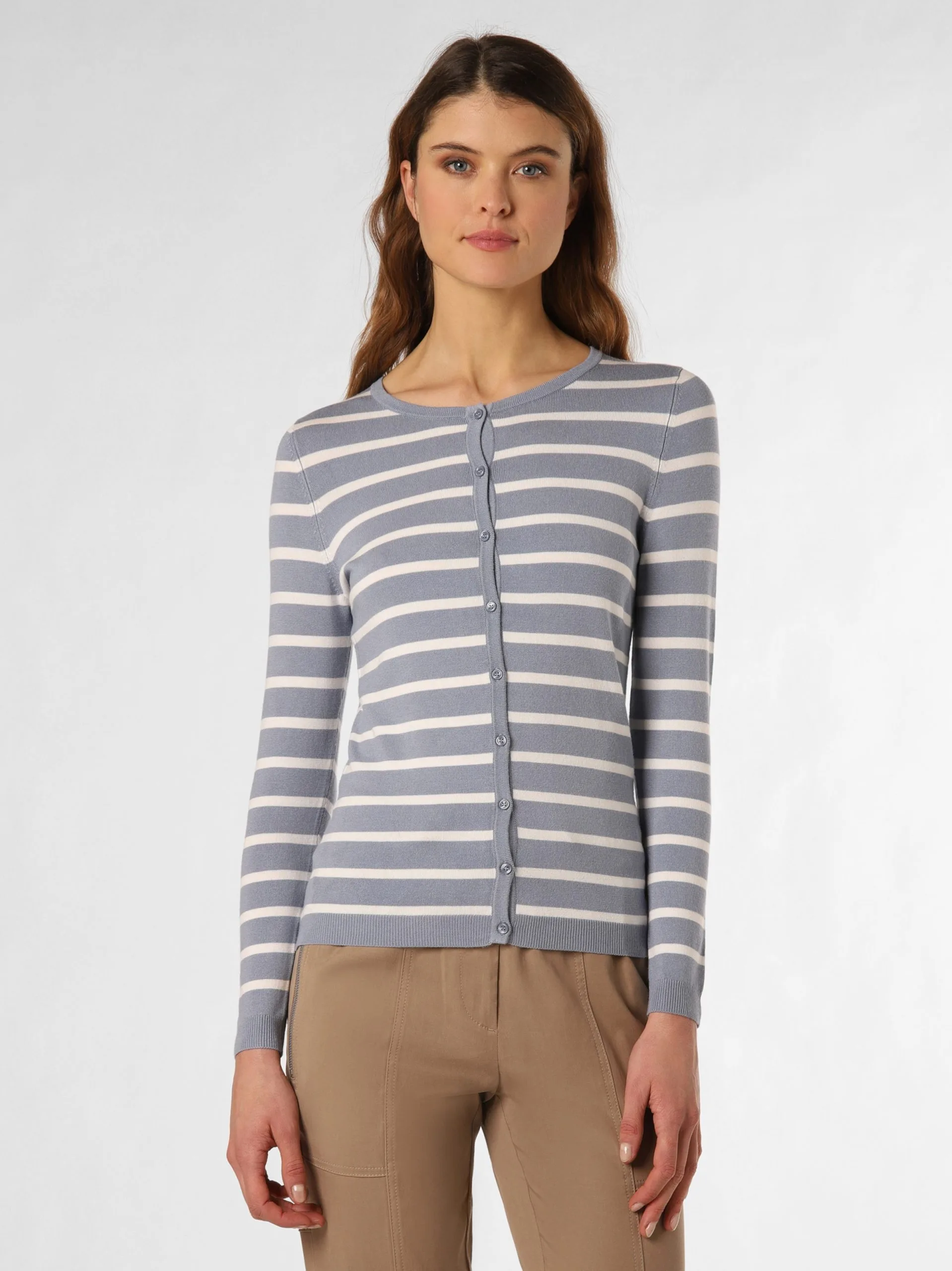 Marie Lund Vesten Gebreid Vest Dames Lichtblauw / Wit 2 Marie Lund Vesten Gebreid Vest Dames Lichtblauw / Wit - Afbeelding 2