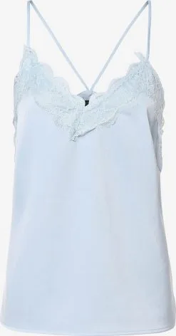 Marie Lund Kanten Tops Top Dames Lichtblauw