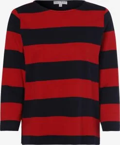 Marie Lund Shirts Met 3/4 Mouw Shirt Dames Marine / Rood