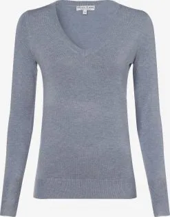 Marie Lund Fijngebreide Truien Trui Dames Duifblauw